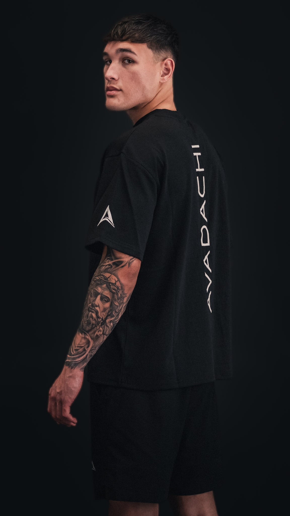 AVADACHI Vertical Spine Logo Oversized T-Shirt — photo 3
